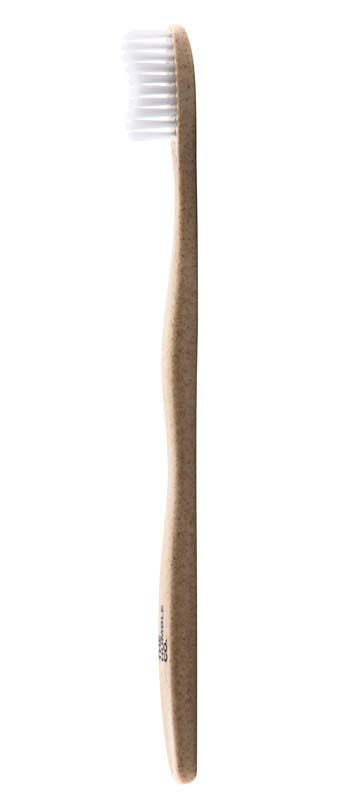 Humble Brush Maisstärkezahnbürste mit weichen, weißen Nylonborsten.