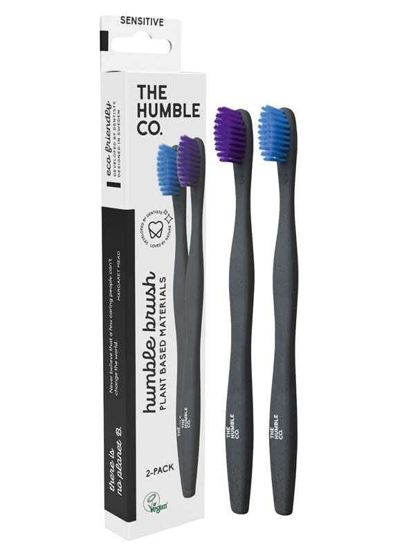 Humble Pflanzenbasierte Zahnbürste sensitiv blau/lila 2 Stück