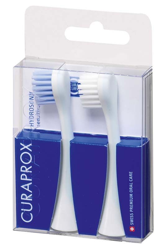 CURAPROX Hydrosonic Pro Bürstenköpfe sensitiv in Originalverpackung mit blauem Design.