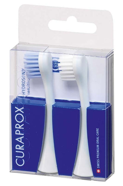 CURAPROX Hydrosonic Pro Bürstenköpfe sensitiv in Originalverpackung mit blauem Design.