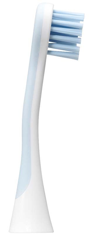 CURAPROX Hydrosonic Pro Bürstenkopf sensitiv in Nahaufnahme mit hellblauen Borsten.
