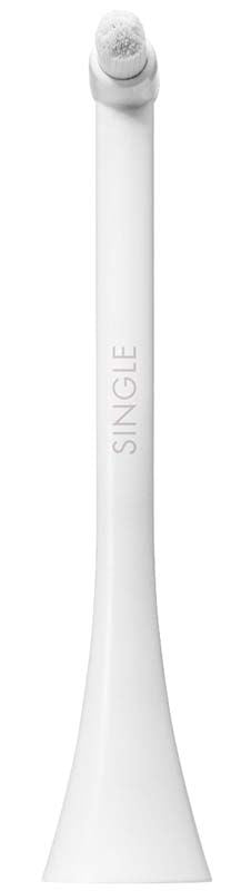 Weißer CURAPROX Hydrosonic Bürstenkopf Single in Nahaufnahme.