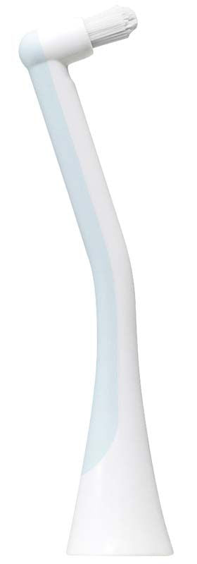 Weißer CURAPROX Hydrosonic Bürstenkopf Single, seitliche Ansicht.