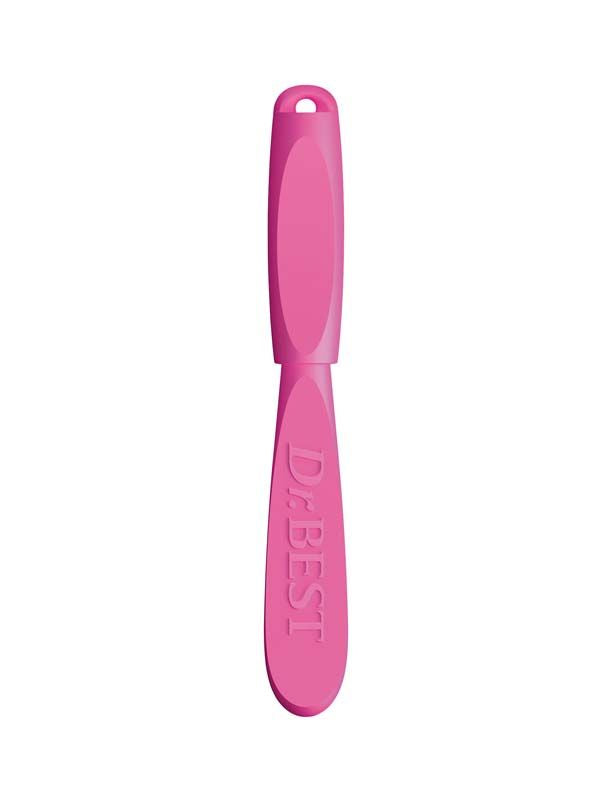 Ergonomischer Griff der Dr.BEST Interdental GreenClean Bürste in Pink.
