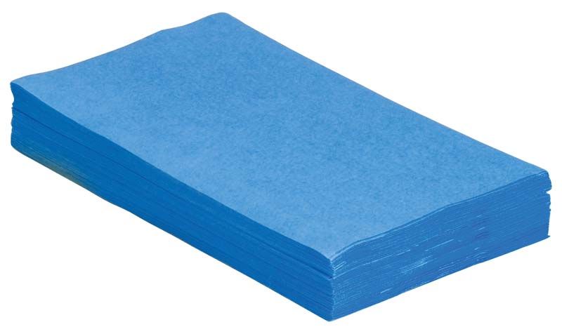 Hochwertige blaue Filterpapier-Trayauflagen für den Dentalbereich.