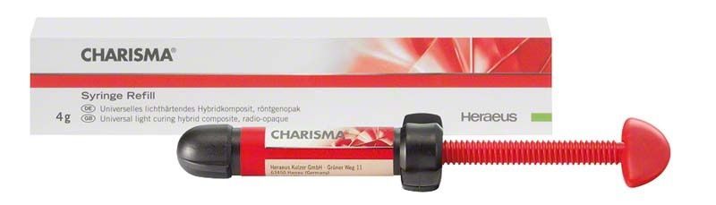 Charisma Spritze A1 für ästhetische Zahnrestaurationen vor Verpackung.