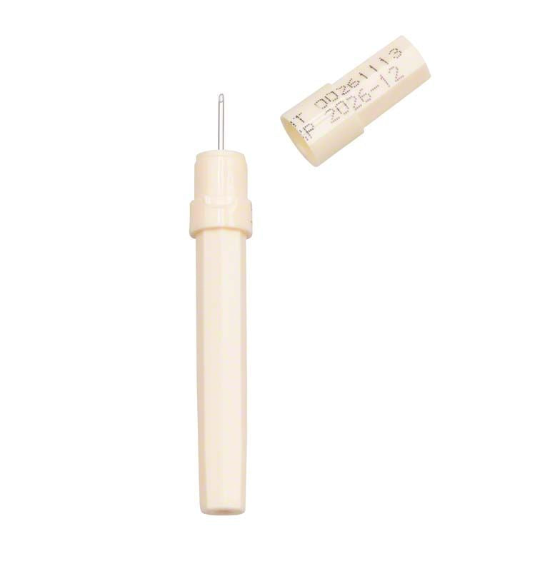 Sterile Einmalkanüle für Dontisolon® D mit Schutzkappe.