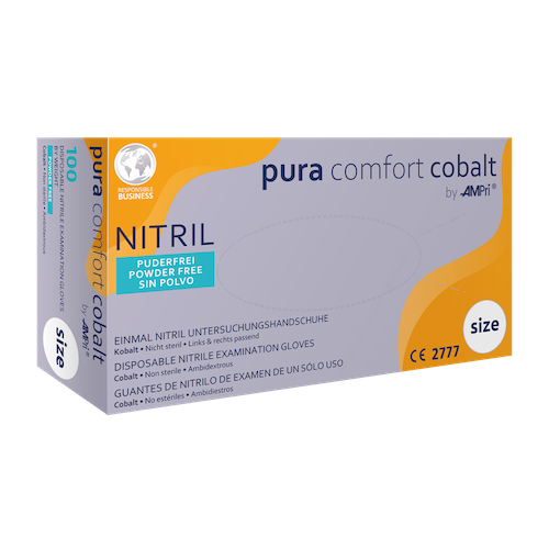 PURACOMFORT COBALT, Nitril-Einmalhandschuhe, puderfrei