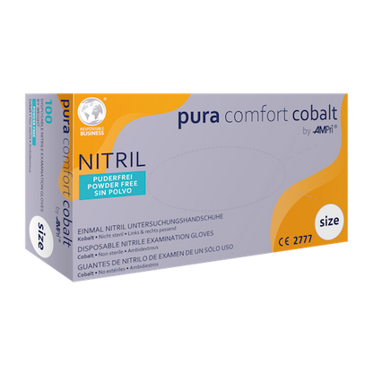 PURACOMFORT COBALT, Nitril-Einmalhandschuhe, puderfrei