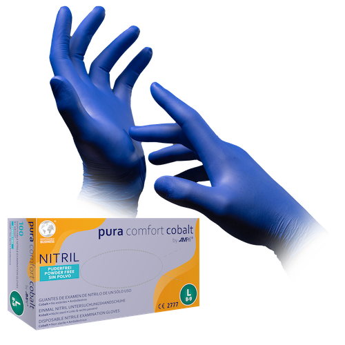 PURACOMFORT COBALT, Nitril-Einmalhandschuhe, puderfrei