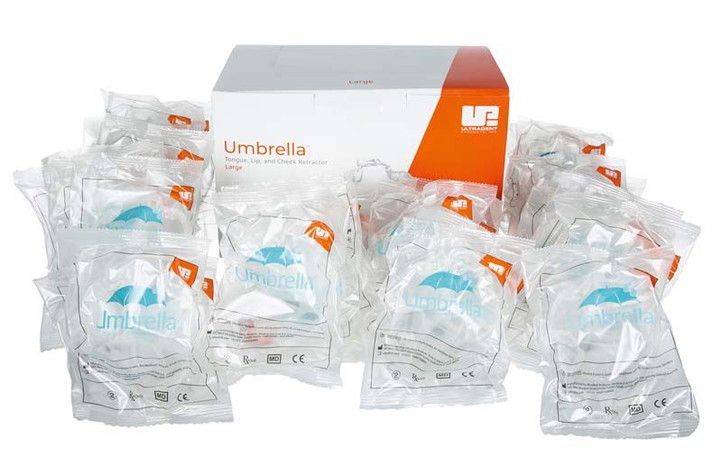 Verpackung von Umbrella Cheek Retractor™ large, 40er Pack.