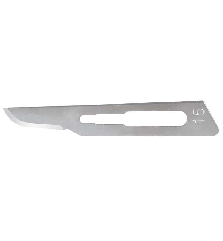 Sterile Skalpellklinge Figur 15 für präzise medizinische Schnitte.