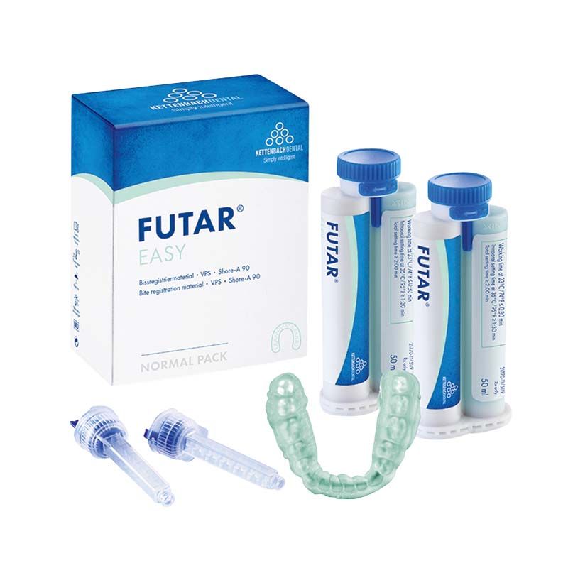 Futar® Easy Normal Pack mit Kartuschen und Zubehör für Bissregistrierung.