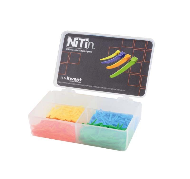 NiTin™ Interdentalkeile Set in bunter Sortierbox.