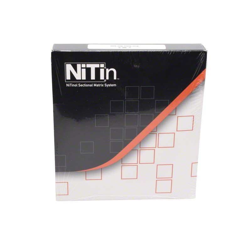 NiTin™ Teilmatrizensystem Mini Kit Verpackung mit geometrischen Mustern.