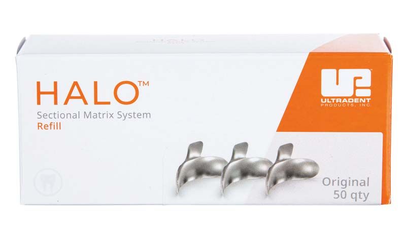 Halo™ Original Teilmatrizenbänder, 3,5mm, 50 Stück, Verpackung.