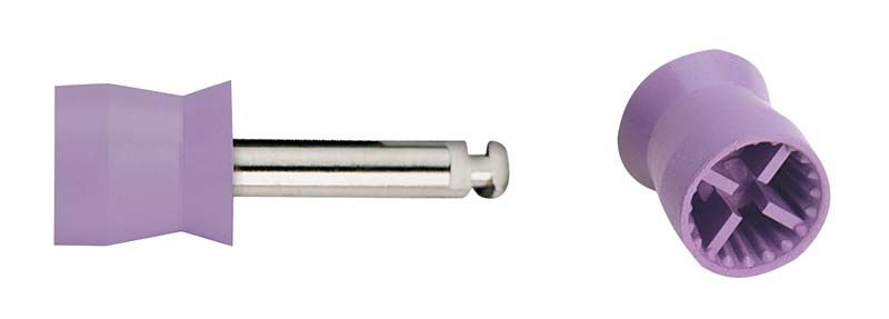 Prophypolierer Polierkelch Petite Web™ in Lila, Latch Type, Detailansicht.