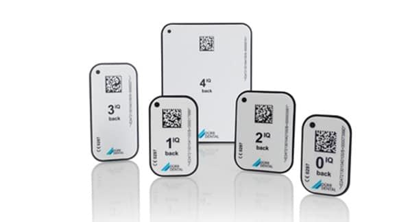 VistaScan Mini View 2.0 Speicherfolien in verschiedenen Größen mit QR-Codes.