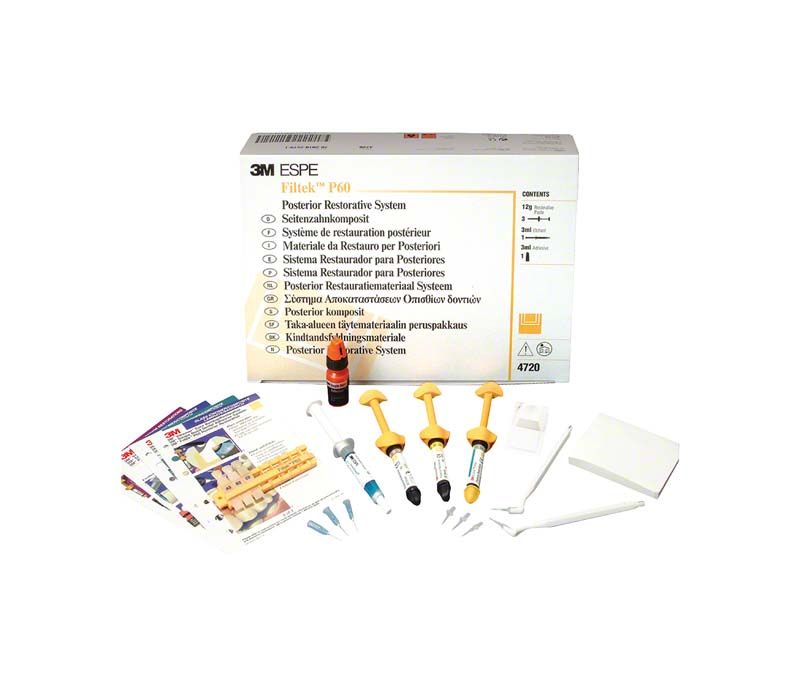 Filtek P 60 Intro Kit mit Spritzen, Applikatoren und Gebrauchsanweisung.