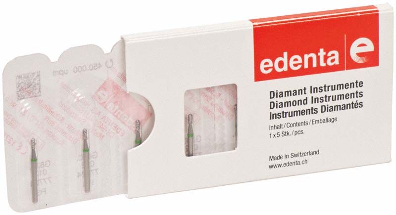 Verpackung der Diamantenschleifer Diamant FG 830G 012 mit grünem Ring.