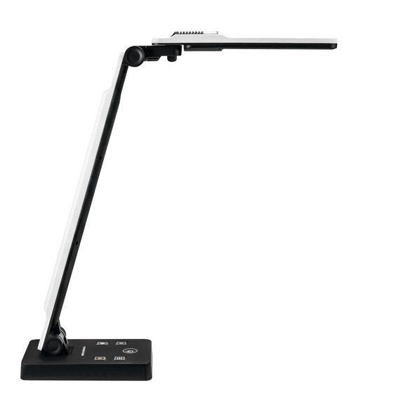 Moderne Tischleuchte elumentis LED im Profil mit verstellbarem Arm.