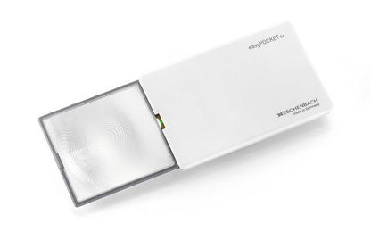Vergrößerungsglas easyPOCKET weiß 6,0x mit Eschenbach-Logo.