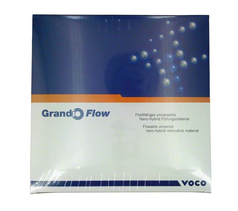 Grandio Flow Spritzen Set Verpackung mit Produktname und grafischem Design.