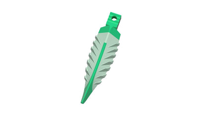 Großer grüner dentaler Keil Strata-G™ mit V-förmigen Lamellen.