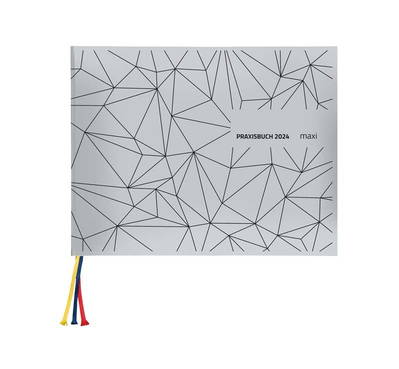 Praxisbuch Maxi 2024 mit geometrischem Muster auf dem Cover.