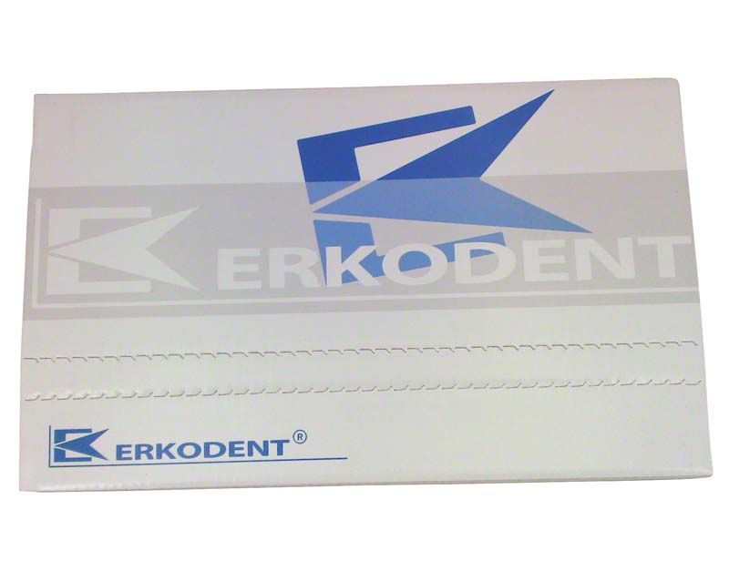 Erkodent-Verpackung mit blauem Logo und Schriftzug