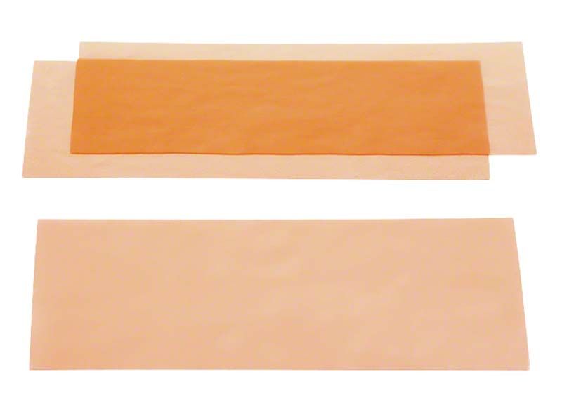 Vorbereitungswachs 0,7 mm für zahntechnische Laborarbeit, Plattengröße 17,5 x 8 cm.