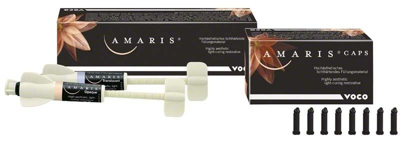 Amaris Spritze Set von Voco mit Verpackung und Zubehör.