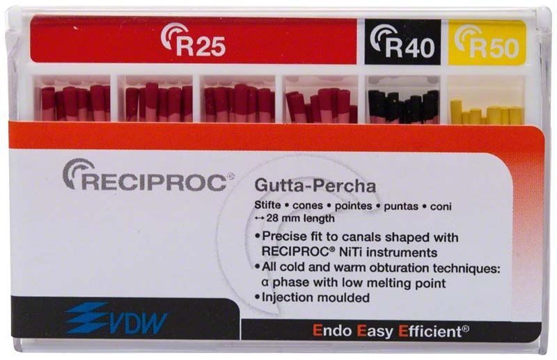 RECIPROC® Guttapercha-Stifte-Sortiment für das NiTi-System von VDW.