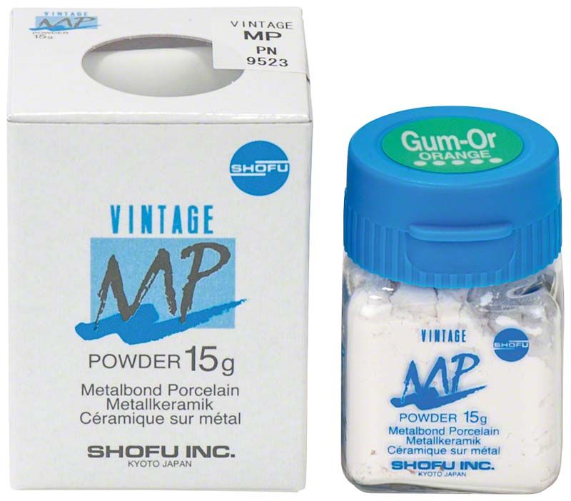 Vintage MP Zahnfleischmasse 15g Gum-Or in Originalverpackung mit blauem Deckel.