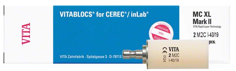VITABLOCS® Mark II I-40/19 Block in Originalverpackung mit Aufschrift.