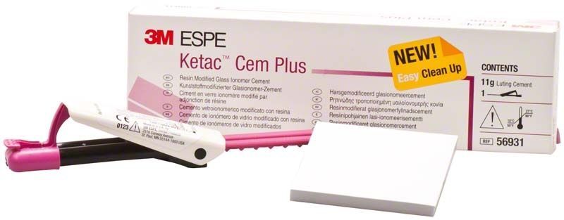 Ketac™ Cem Plus Clicker™ Trial Kit mit Verpackung und Applikator.