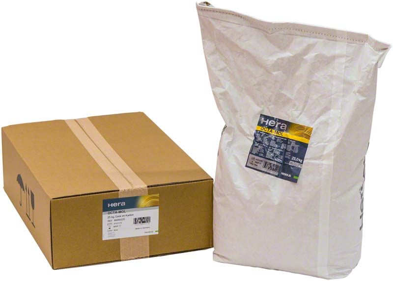 OCTA-MOL blau Hartgips Verpackung mit Karton und Beutel.