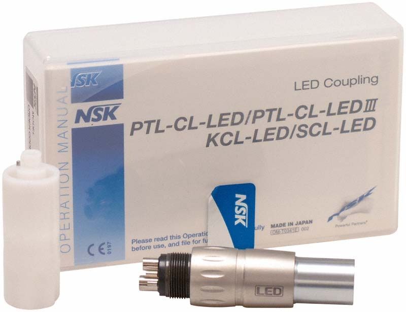 LED-Turbinenkupplung PTL-CL-LED mit Verpackung und Bedienungsanleitung.