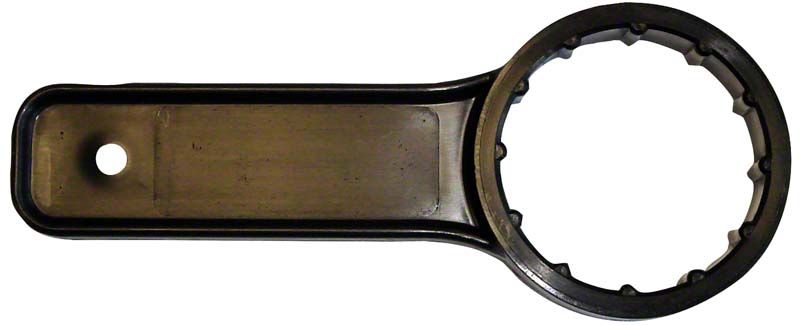 Kanisterschlüssel aus schwarzem Kunststoff mit ergonomischem Griff.