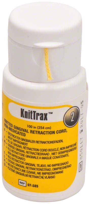 KnitTrax nicht imprägnierter Retraktionsfaden Größe 2 in weißer Flasche.