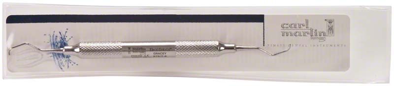 Gracey-Kürette ERGOTOUCH® Figur 7-8 mit strukturiertem Hohlgriff in Verpackung.