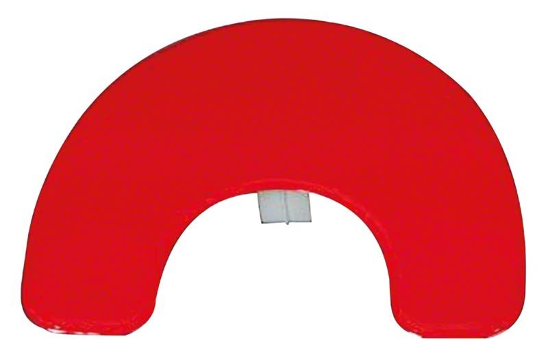 Strahlenschutzschild rot für Dentalbereich mit Handgriff.