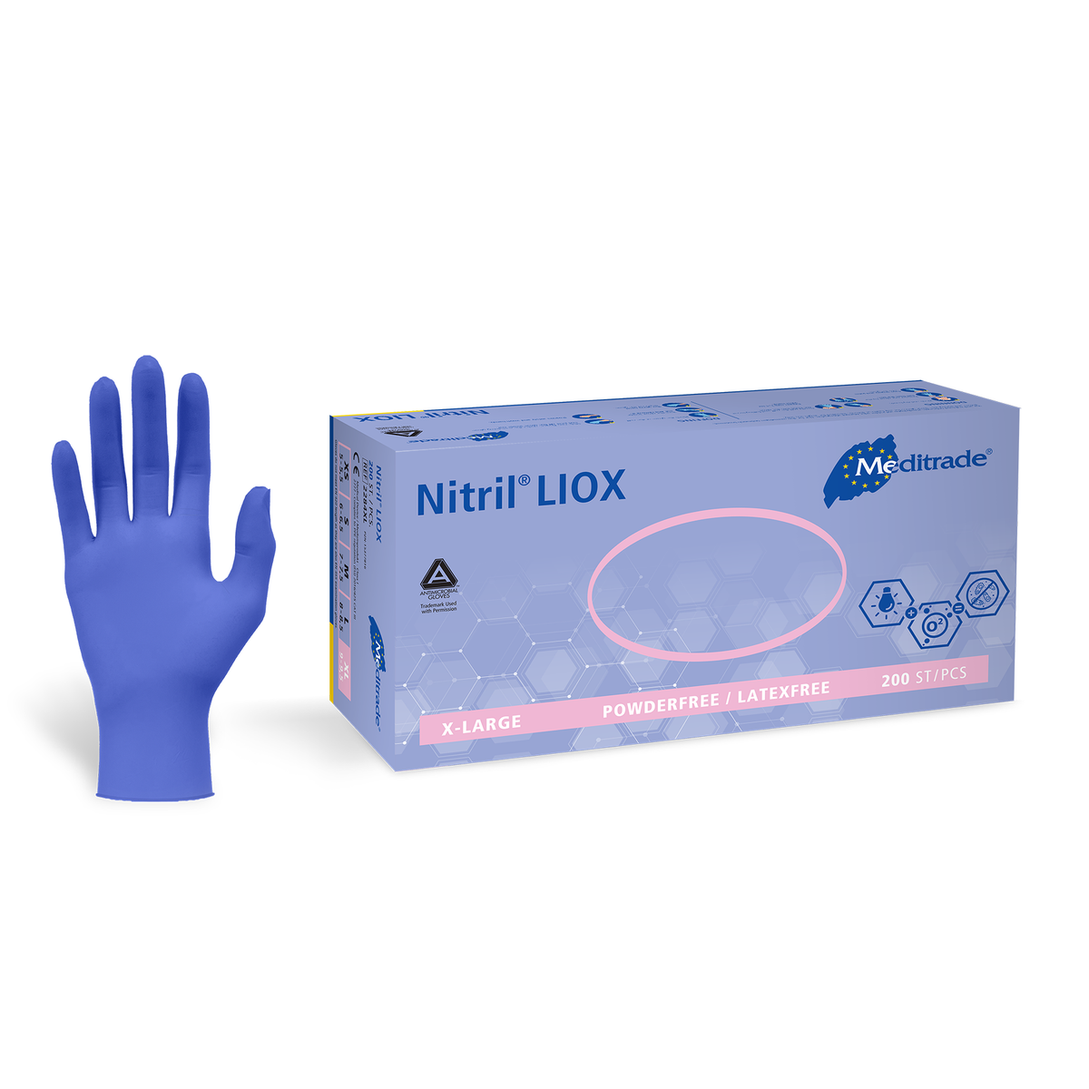 Nitril® LIOX, X-Small Antimikrobieller Untersuchungshandschuh