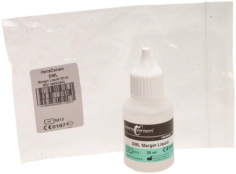 HeraCeram® Schultermassenflüssigkeit SM in weißer Plastikflasche mit Tropfverschluss.