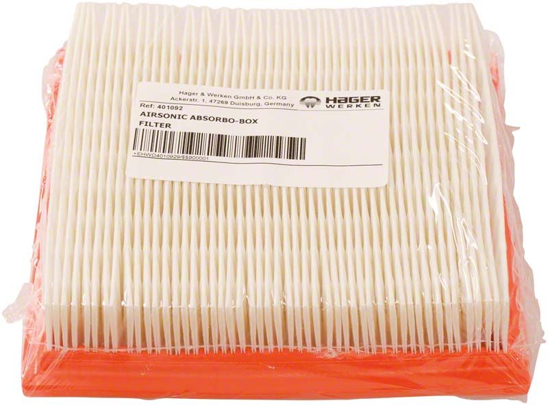 Luftfilter Airsonic® Absorbo in transparenter Verpackung mit Etikett.