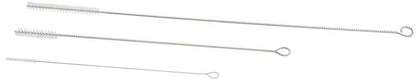 Drei Reinigungsbürsten für dentalen Sauger und Absaugkanülen.