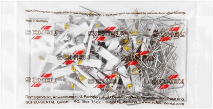 Verpackung mit VECTOR® Standard-Dehnschrauben Typ 50, sichtbar durch transparentes Plastik.