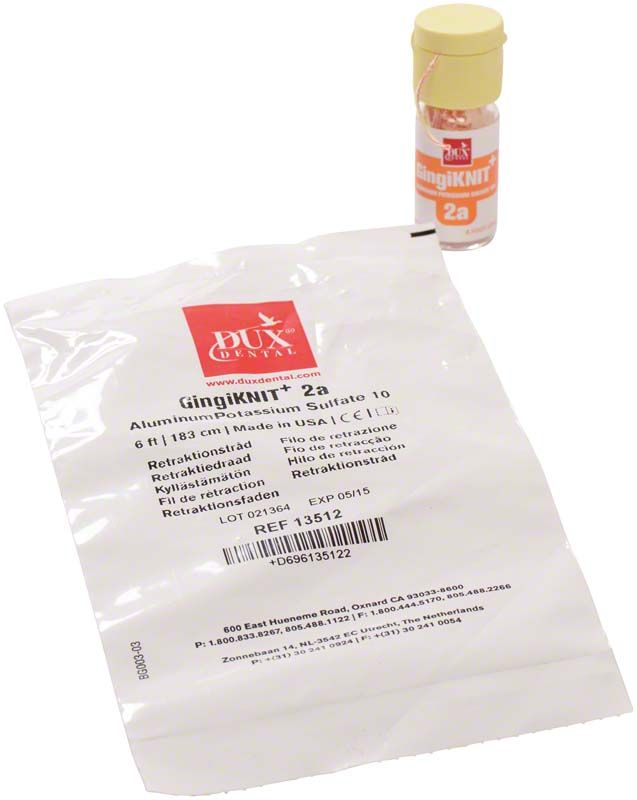 Gingiknit imprägniert Gr. 2a in Verpackung mit Produktfläschchen.