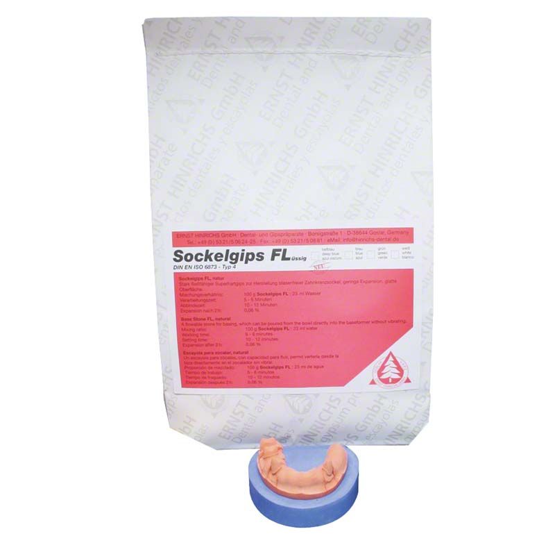 Sockelgips Flüssig blau 25 kg von Ernst Hinrichs in Verpackung.