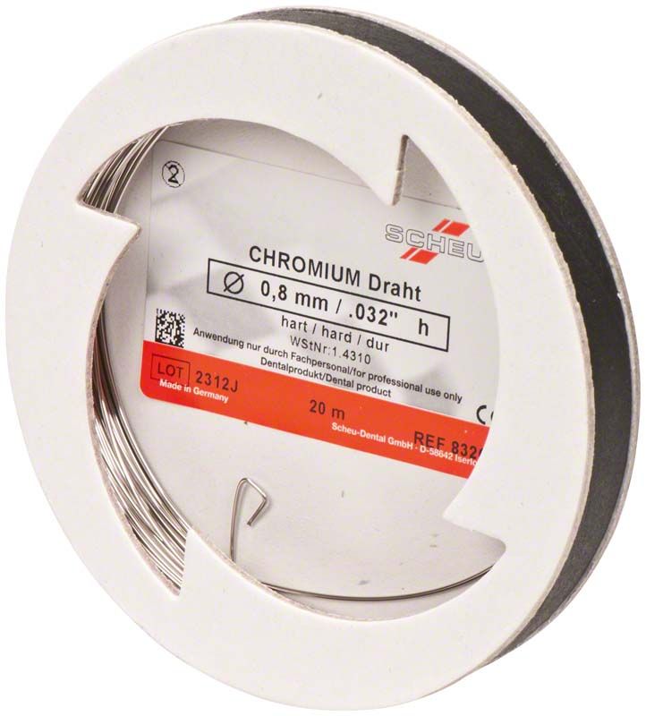 Chrom-Nickel-Stahl Spulendraht 0,8mm x 20m auf Spule.